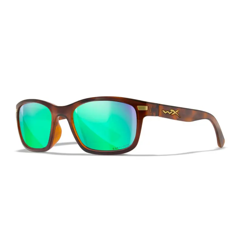 Wiley-X WX Helix sunglasses (Gloss Demi/CAPTIVATE™ Polarized Green Mirror)