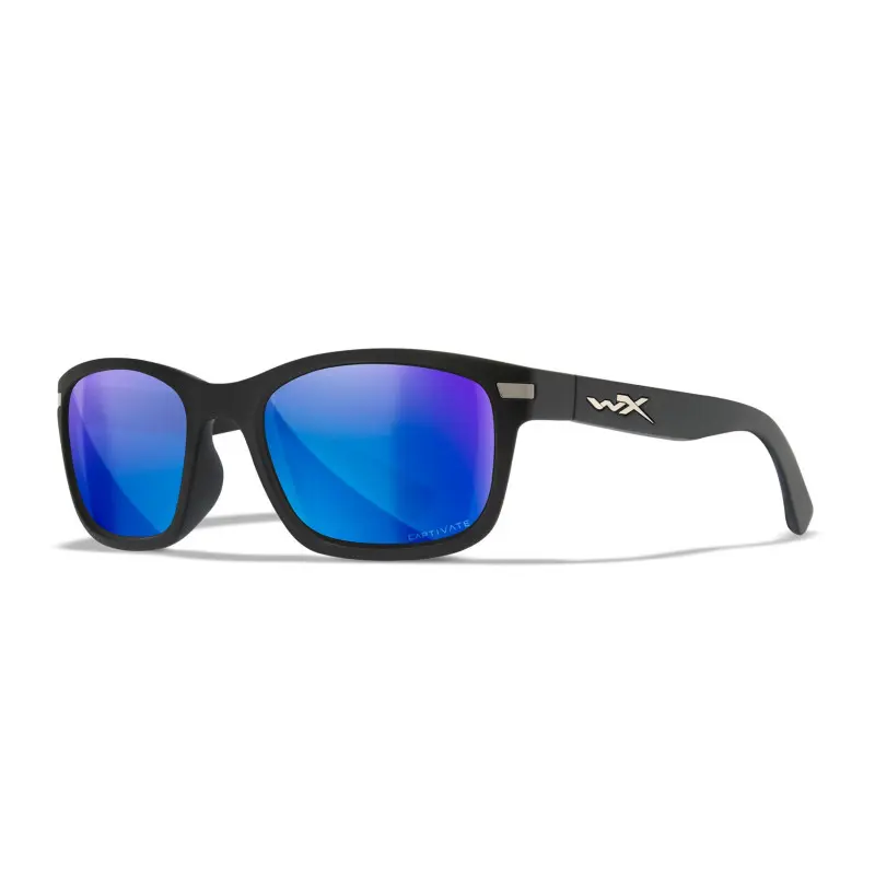 Wiley-X WX Helix sunglasses (Matte Black/CAPTIVATE™ Polarized Blue Mirror)