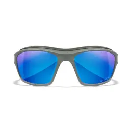 Wiley-X WX Ozone sunglasses (Matte Grey/CAPTIVATE™ Polarized Blue Mirror)