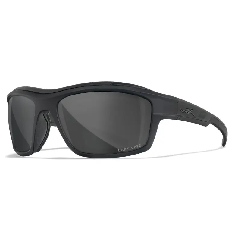 Wiley-X WX Ozone sunglasses (Matte Black/CAPTIVATE™ Polarized Grey)