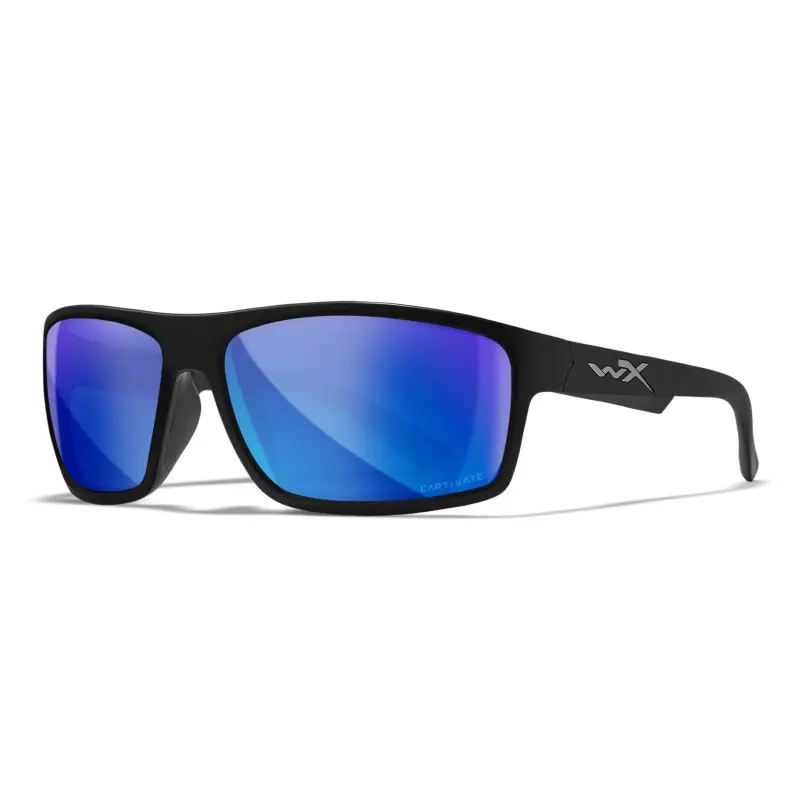 Wiley-X WX Peak sunglasses (Matte Black/CAPTIVATE™ Polarized Blue Mirror)