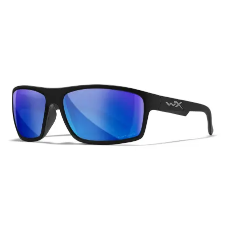 Wiley-X WX Peak sunglasses (Matte Black/CAPTIVATE™ Polarized Blue Mirror)