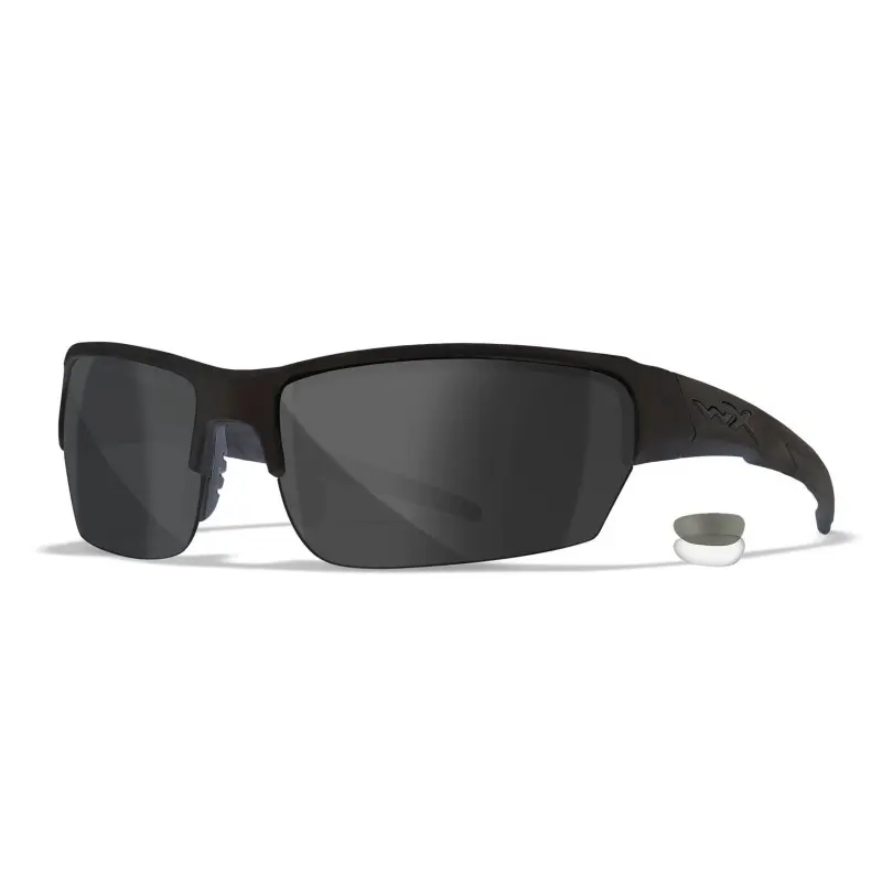 Wiley-X WX Valor 2.5 sunglasses (Matte Black/Clear, Smoke Grey)