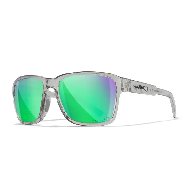 Wiley-X WX Trek sunglasses (Gloss Crystal Light Grey/CAPTIVATE™ Polarized Green Mirror)