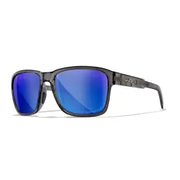 Wiley-X WX Trek sunglasses (Gloss Crystal Dark Grey/CAPTIVATE™ Polarized Blue Mirror)