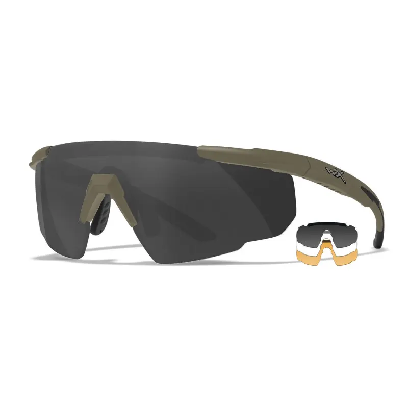 Wiley-X Saber advanced sunglasses (Matte Tan/Clear, Smoke Grey, Light Rust)