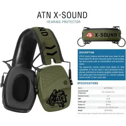 ATN X-Sound, Electronic Earmuffs w/ bluetooth