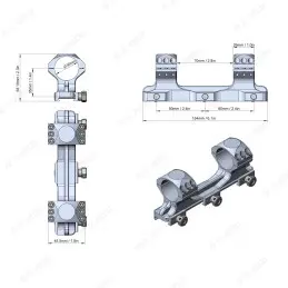 Vector Optics X-Accu 30mm 1.4" High Profile One Piece Picatinny Mount. Monoblock.