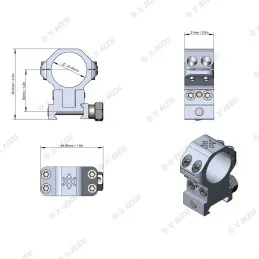 Vector Optics X-ACCU 25.4mm 1in Adjustable Elevation Picatinny Rings