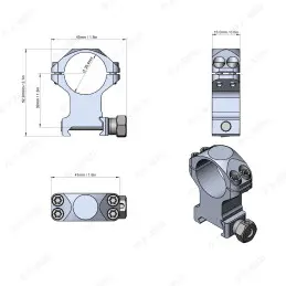 Vector Optics 25.4mm X-Accu 1.25in Medium Profile Picatinny Rings