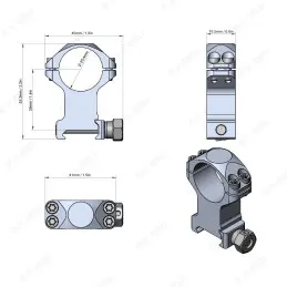 Vector Optics 25.4mm X-Accu 1.4" High Profile Picatinny Rings