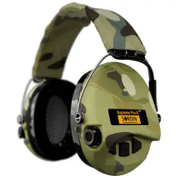 Sordin Supreme Pro-X LED hearing protection - active hunting hearing protector - EN 352 - gel cushion, Camo Band & Camo Capsule