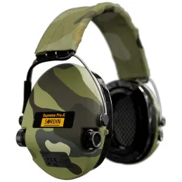 Sordin Supreme Pro-X LED hearing protection - active hunting hearing protector - EN 352 - gel cushion, Camo Band & Camo Capsule