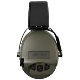 Sordin Supreme Pro hearing protection - active hunting hearing protector - EN 352 - gel cushion, leather band & green capsule