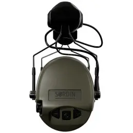 Sordin Supreme MIL AUX Hearing Protection - Active Military Hearing Muff - AUX Port, ARC Connector & Green Cap