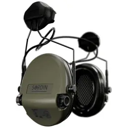 Sordin Supreme MIL AUX Hearing Protection - Active Military Hearing Muff - AUX Port, ARC Connector & Green Cap