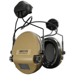 Sordin Supreme MIL AUX hearing protection - active military hearing protection - AUX socket, ARC connector & beige capsule
